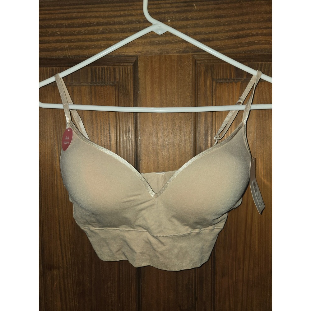 Jockey Natural Beauty Collection Bralette Beige Microfiber Longline XL NEW